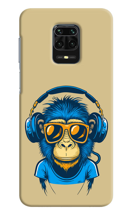 Monkey Headphone Redmi Note 9 Pro/Pro Max Hard Case Back Cover by Casekaro