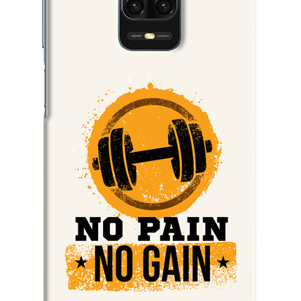 No Pain No Gain Redmi Note 9 Pro/Pro Max Hard Case Back Cover by Casekaro
