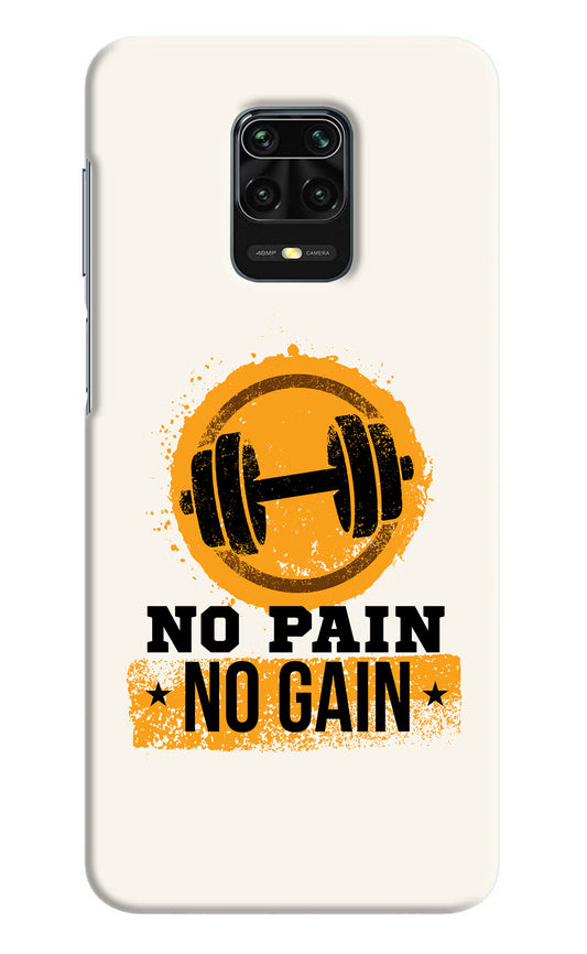 No Pain No Gain Redmi Note 9 Pro/Pro Max Hard Case Back Cover by Casekaro
