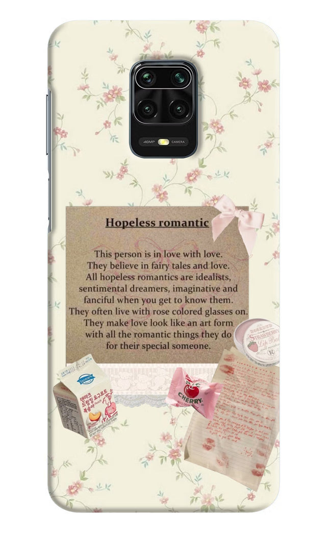 Hopeless Romantic Redmi Note 9 Pro/Pro Max Hard Case Back Cover by Casekaro