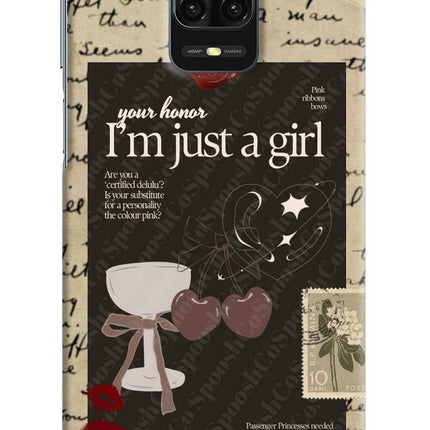 I am just a girl Redmi Note 9 Pro/Pro Max Hard Case Back Cover by Casekaro