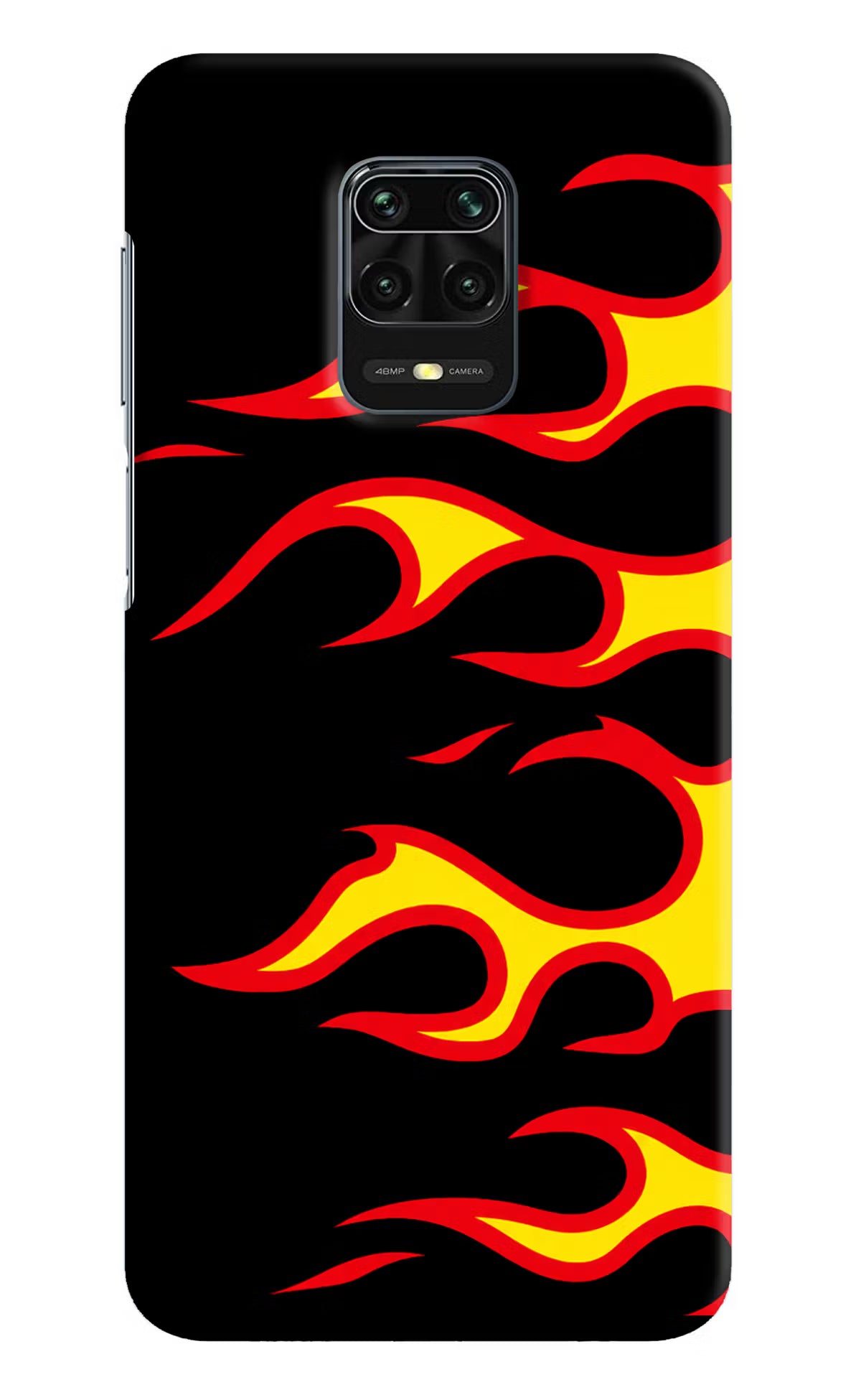 Side Sweep Flames Redmi Note 9 Pro/Pro Max Hard Case Back Cover by Casekaro