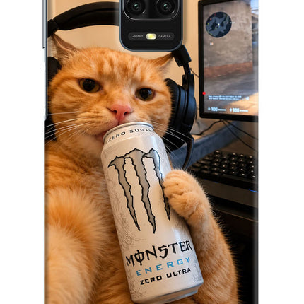 Gamer Cat Energy Redmi Note 9 Pro/Pro Max Hard Case Back Cover by Casekaro