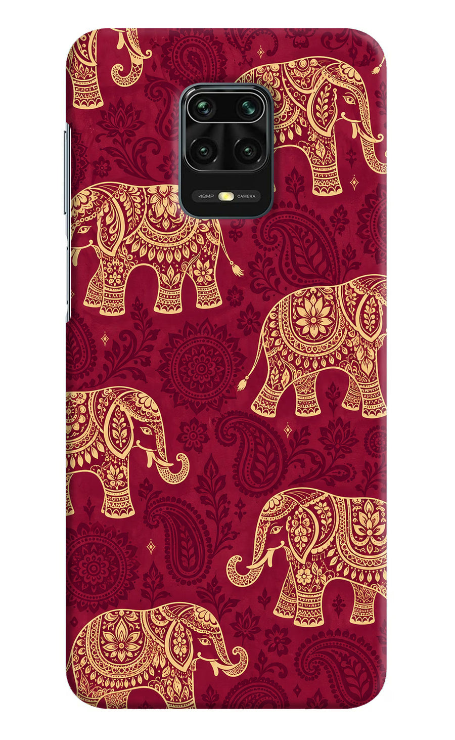 Maroon Elephant Redmi Note 9 Pro/Pro Max Back Cover, Hard case