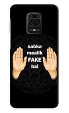 Sabka Malik Fake Redmi Note 9 Pro/Pro Max Hard Case Back Cover by Casekaro