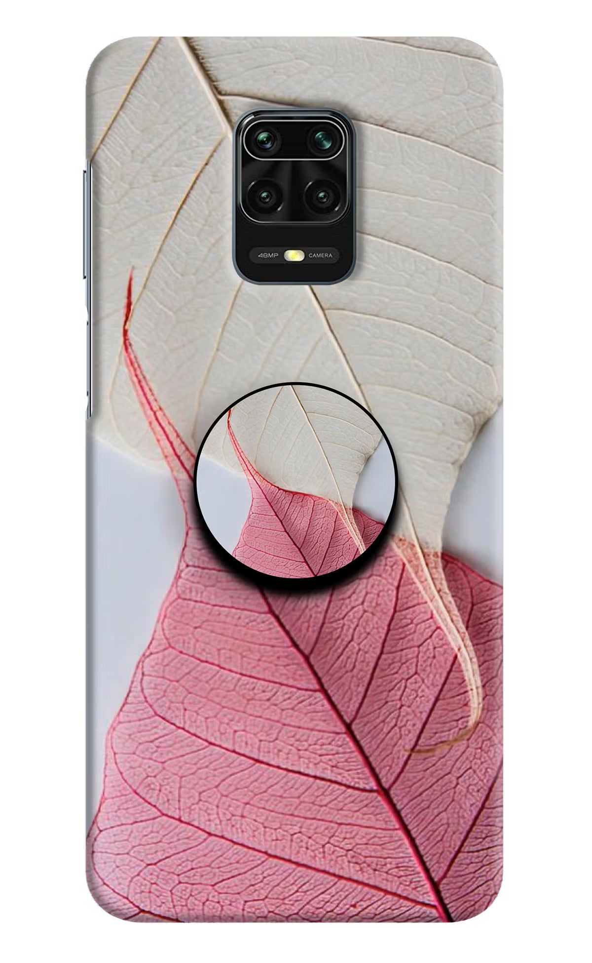 White Pink Leaf Redmi Note 9 Pro/Pro Max Pop Case by Casekaro