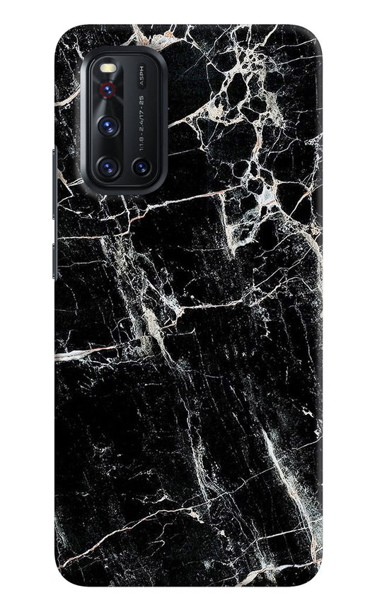 Black Marble Texture Vivo V19 Hard Case Back Cover by Casekaro