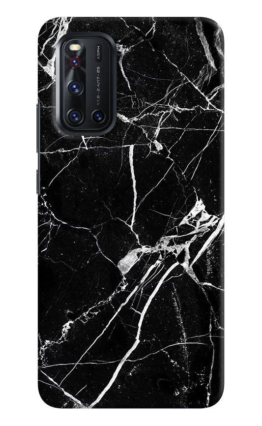 Black Marble Pattern Vivo V19 Hard Case Back Cover by Casekaro