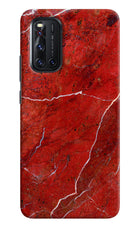 Red Marble Design Vivo V19 Hard Case Back Cover by Casekaro