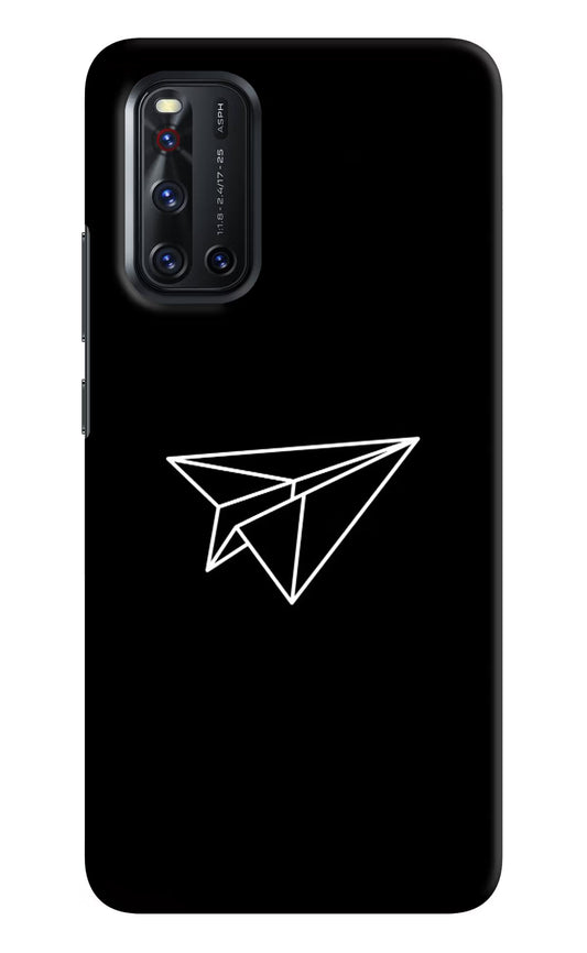 Paper Plane White Vivo V19 Hard Case Back Cover by Casekaro