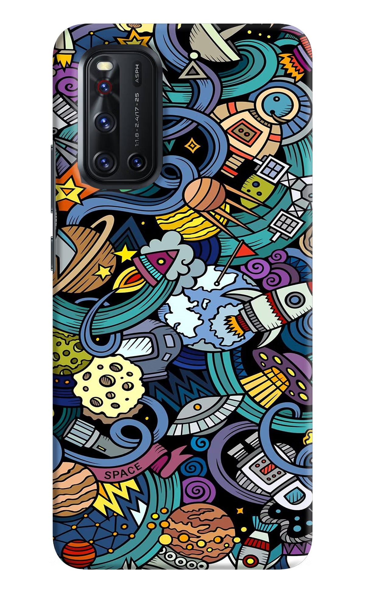Space Abstract Vivo V19 Hard Case Back Cover by Casekaro