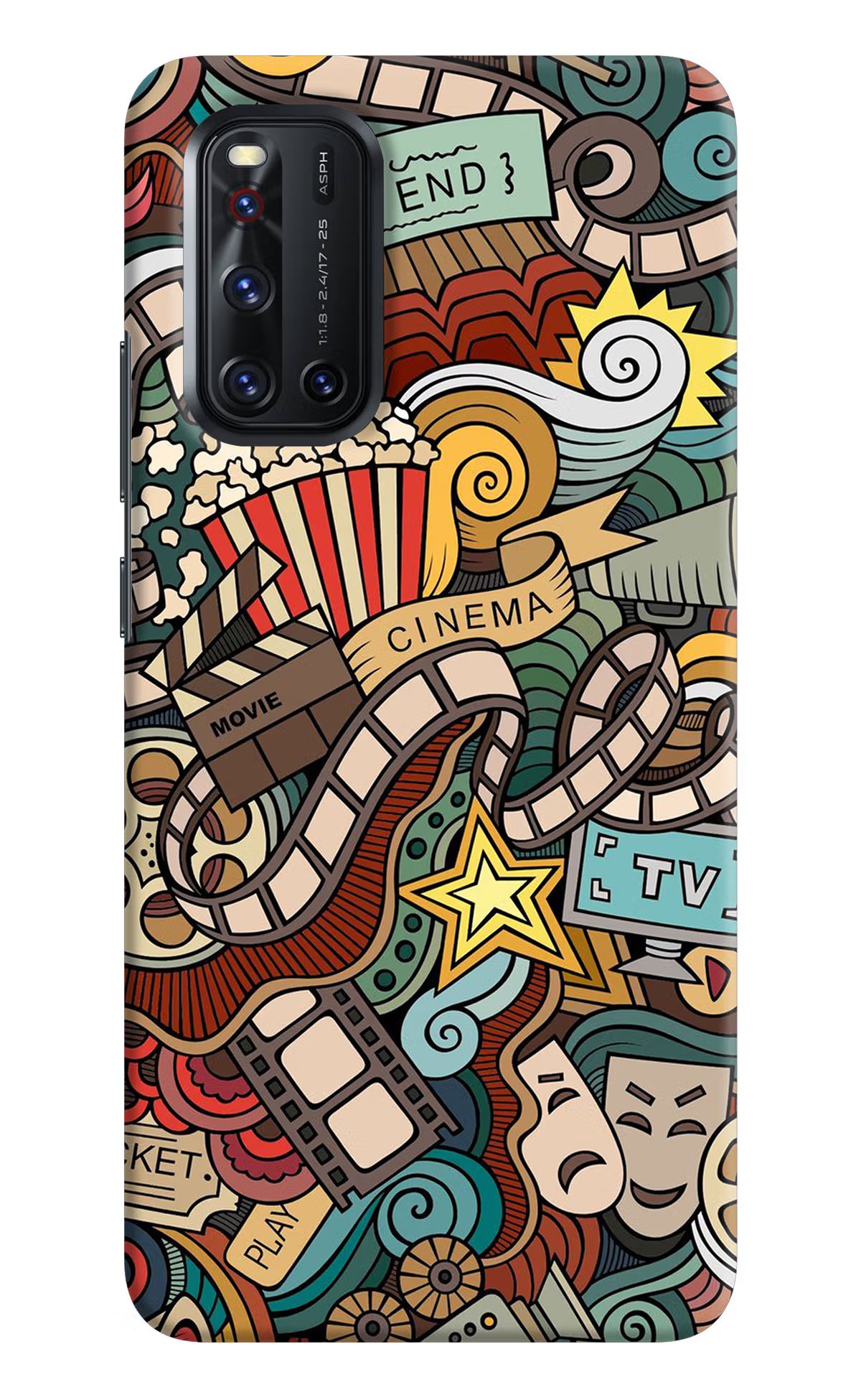 Cinema Abstract Vivo V19 Hard Case Back Cover by Casekaro