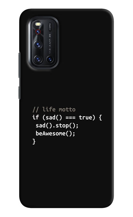 Life Motto Code Vivo V19 Hard Case Back Cover by Casekaro