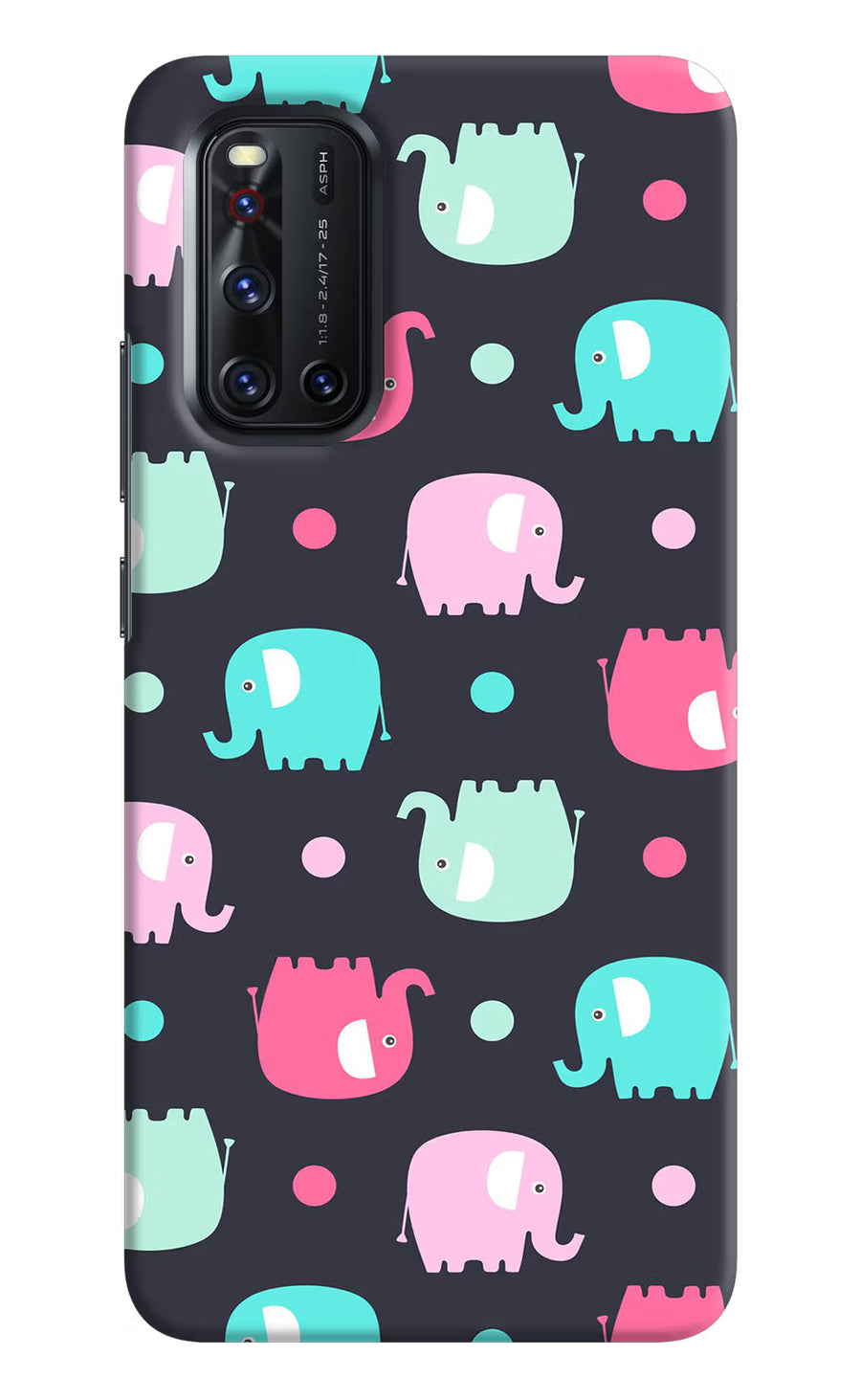 Elephants Vivo V19 Back Cover, Hard case