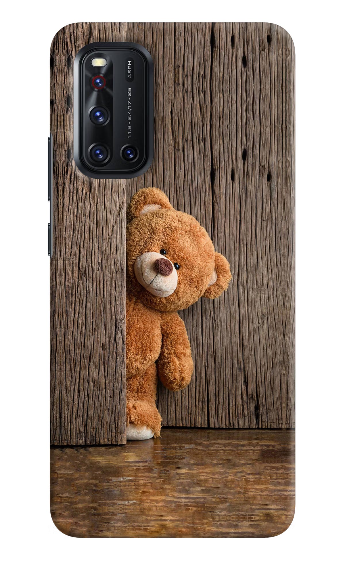 Teddy Wooden Vivo V19 Hard Case Back Cover by Casekaro