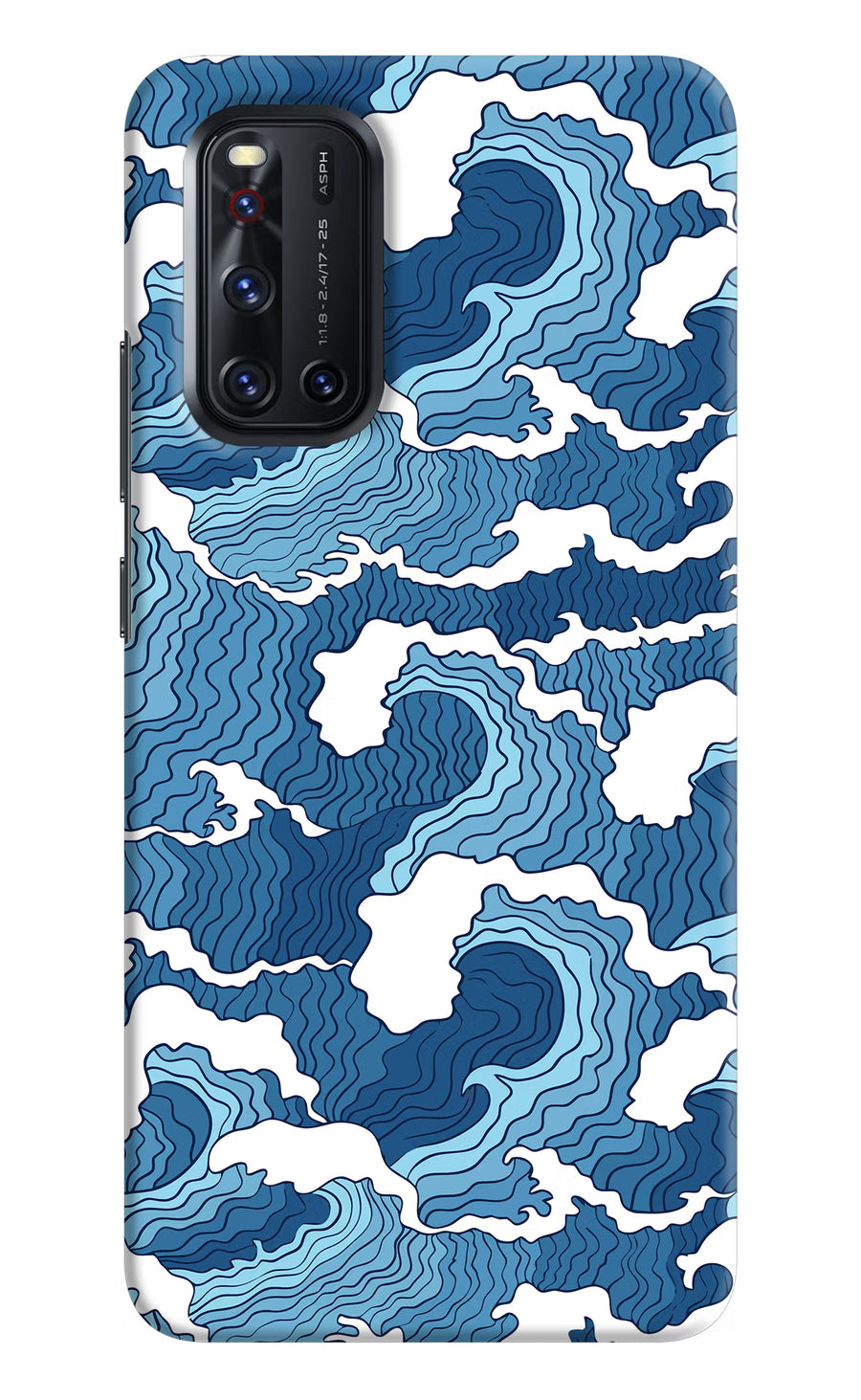 Blue Waves Vivo V19 Back Cover, Hard case