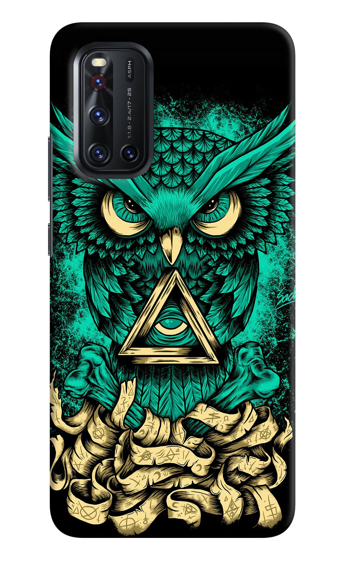 Green Owl Vivo V19 Hard Case Back Cover by Casekaro