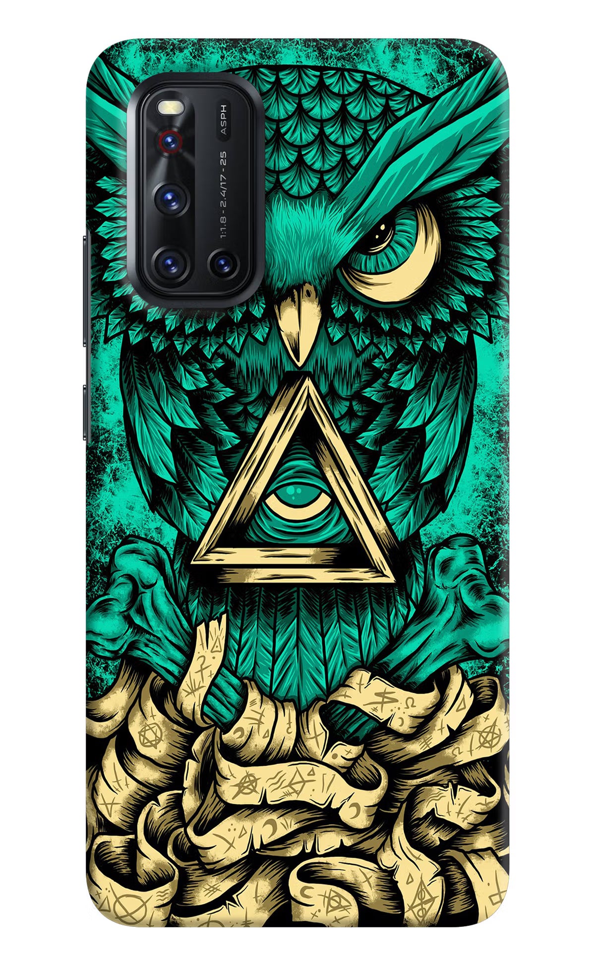 Green Owl Vivo V19 Hard Case Back Cover by Casekaro