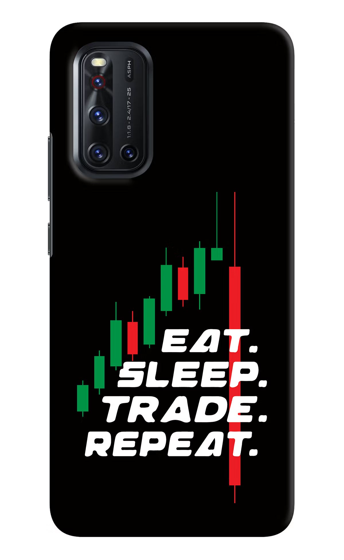 Eat Sleep Trade Repeat Vivo V19 Hard Case Back Cover by Casekaro