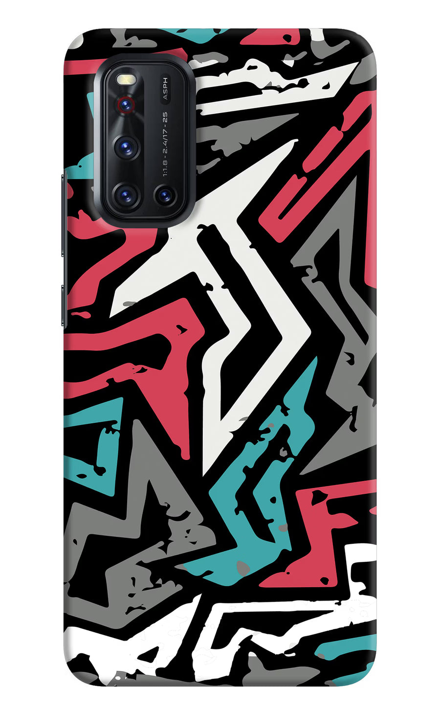 Geometric Graffiti Vivo V19 Back Cover, Hard case