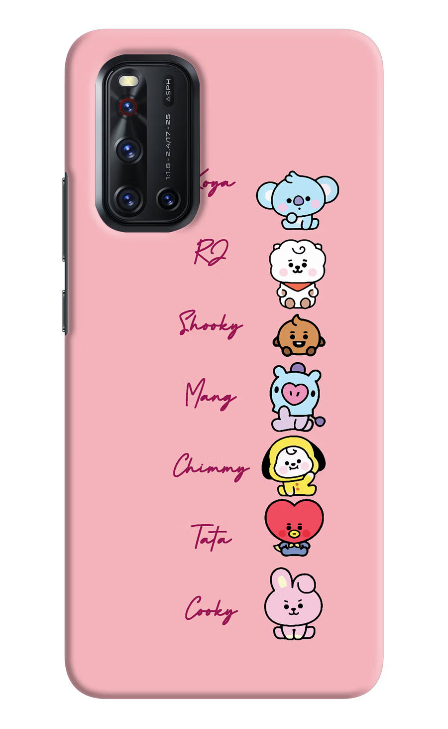 BTS names Vivo V19 Back Cover, Hard case