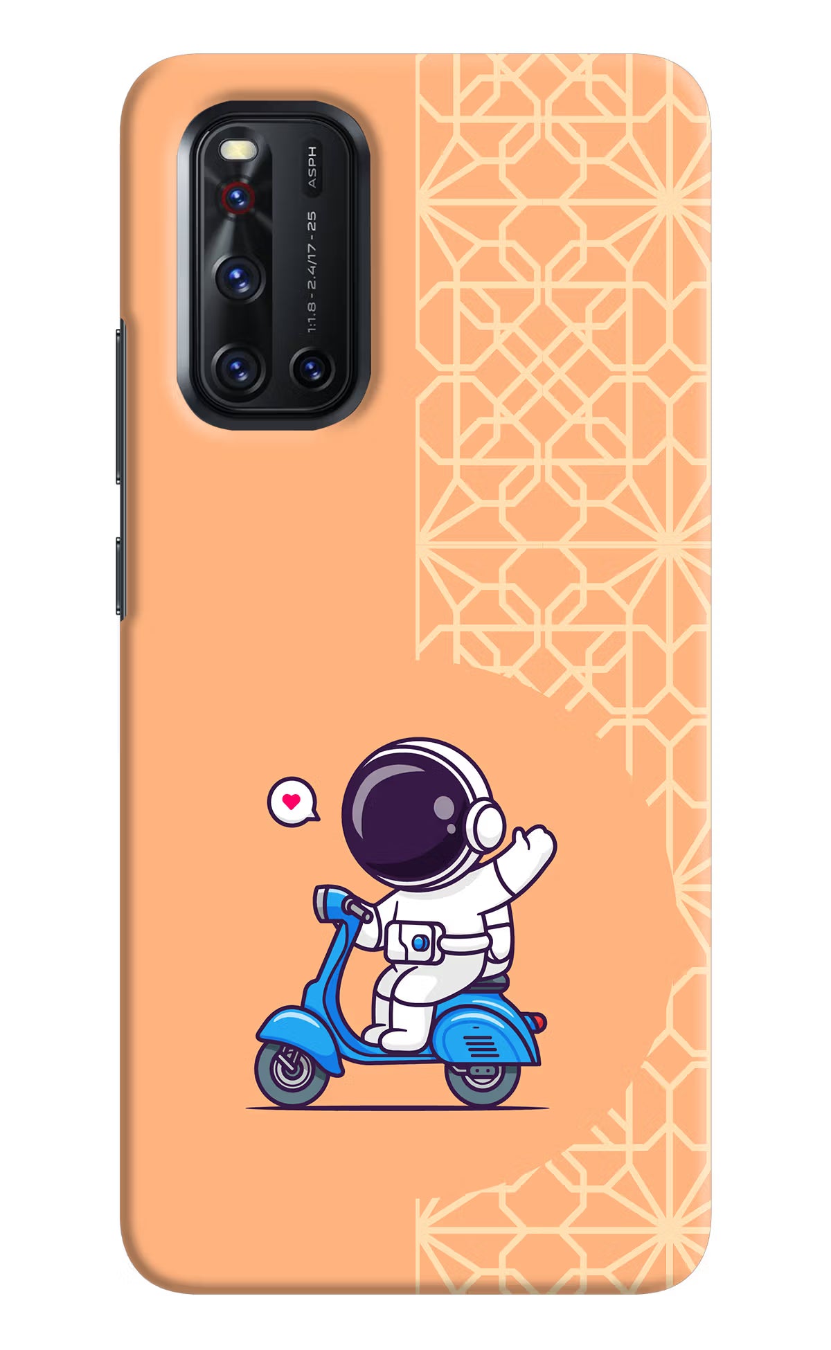 Cute Astronaut Riding Vivo V19 Hard Case Back Cover by Casekaro