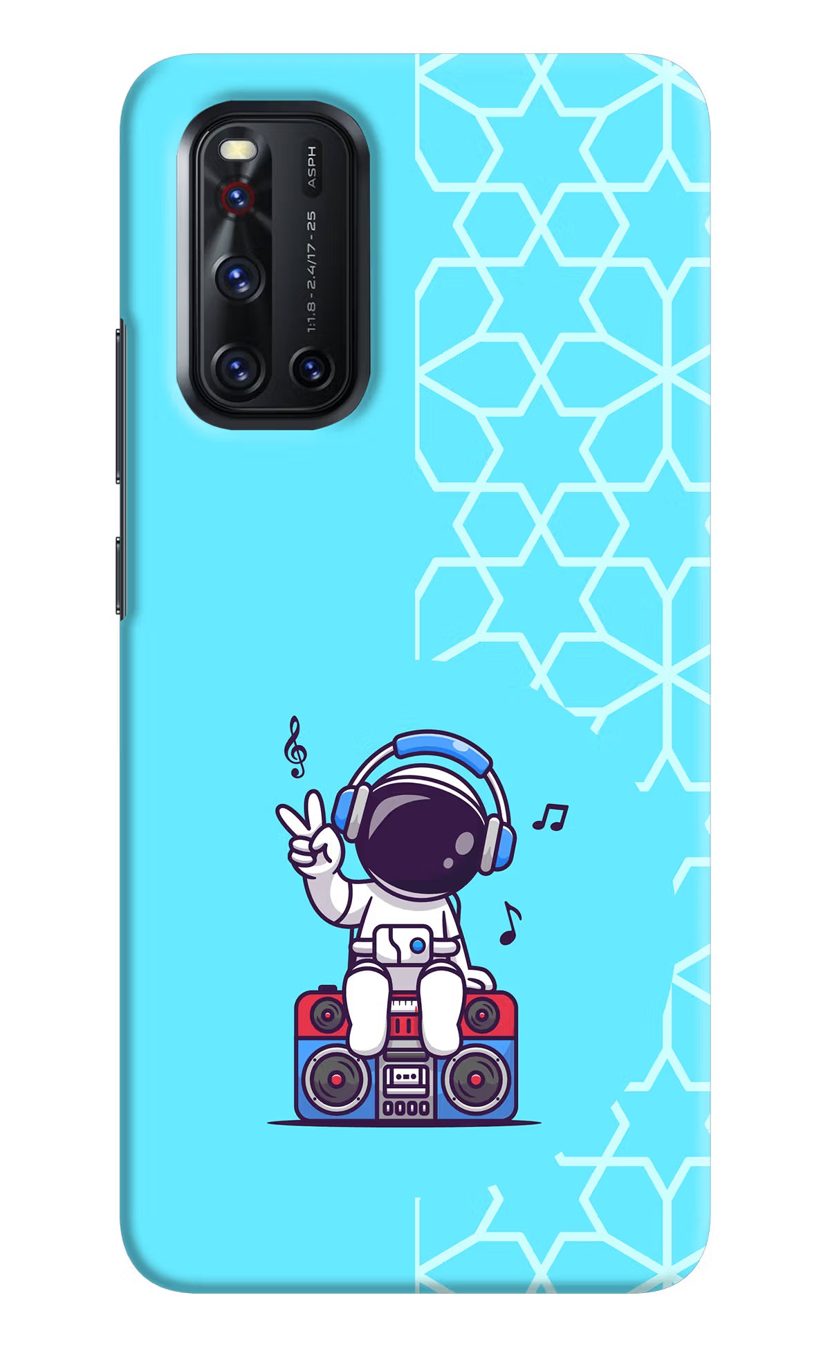 Cute Astronaut Chilling Vivo V19 Hard Case Back Cover by Casekaro