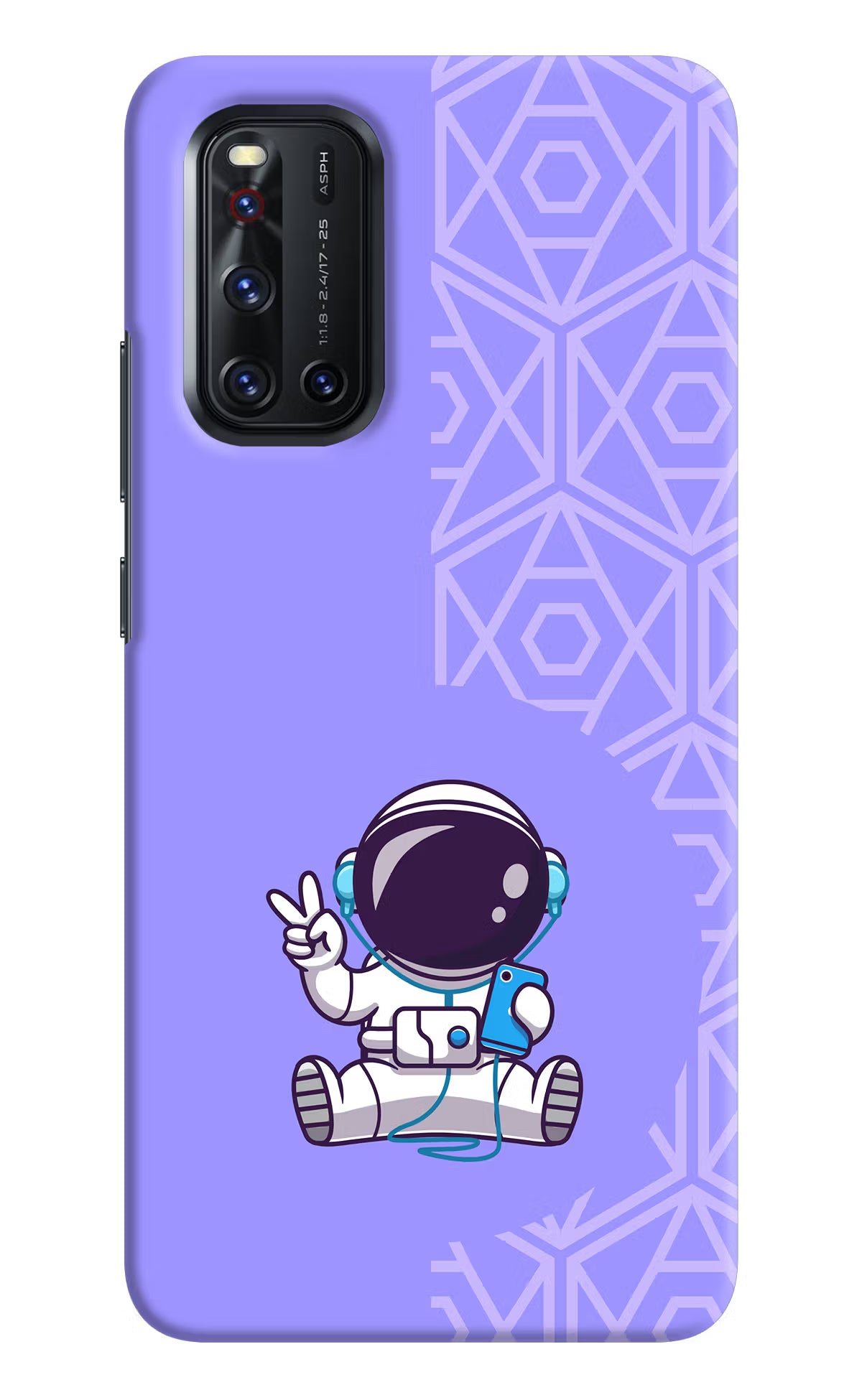 Cute Astronaut Chilling Vivo V19 Hard Case Back Cover by Casekaro