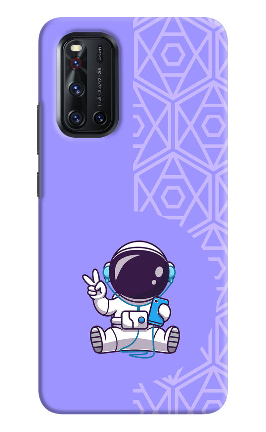 Cute Astronaut Chilling Vivo V19 Hard Case Back Cover by Casekaro