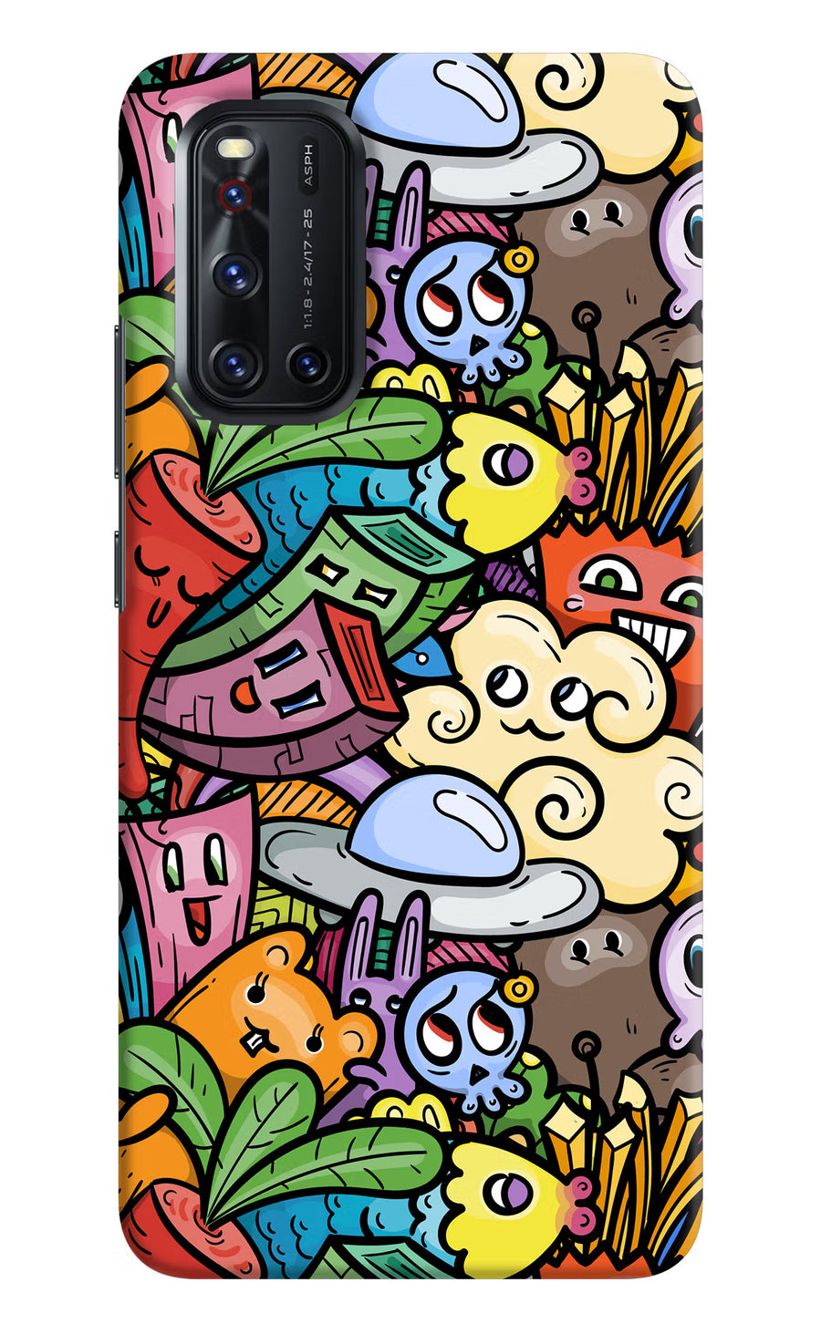 Veggie Doodle Vivo V19 Back Cover, Hard case