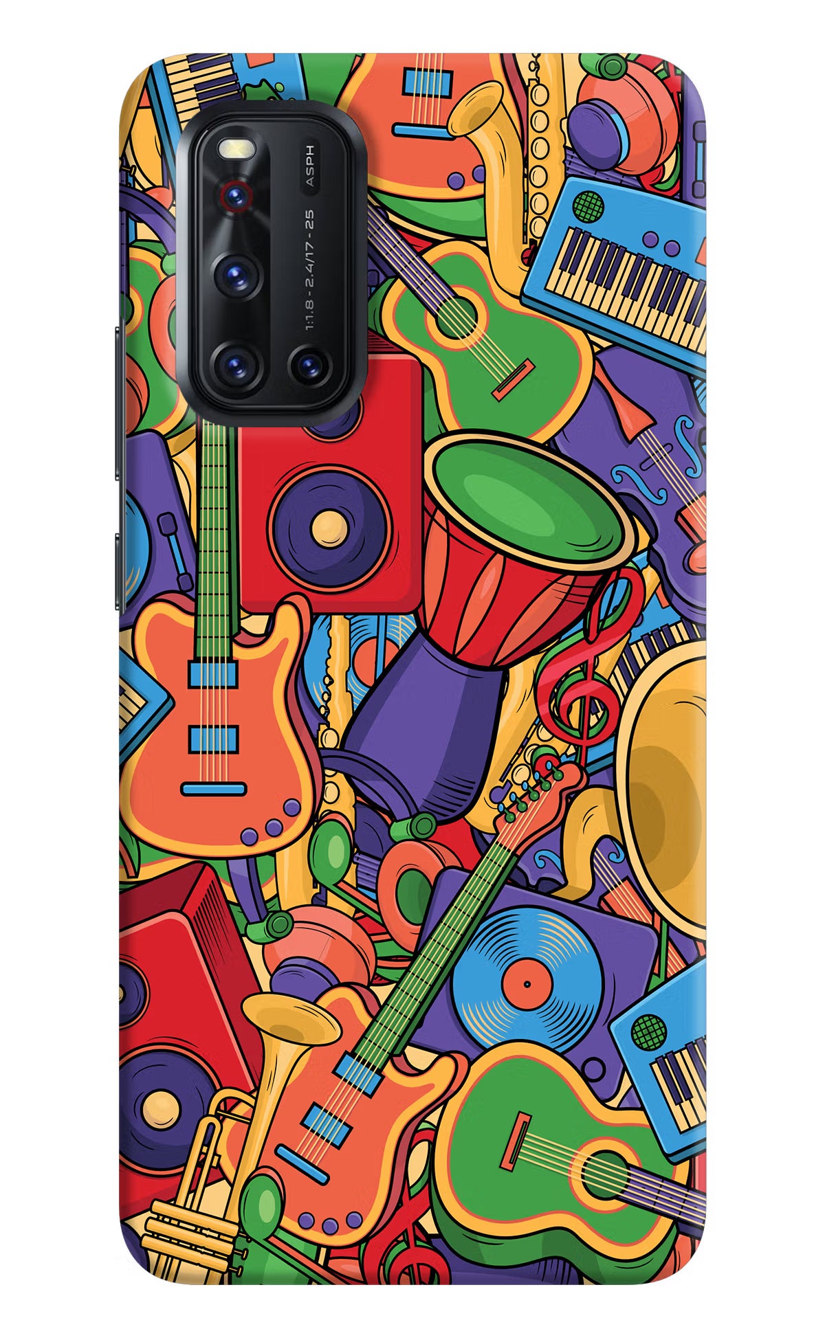Music Instrument Doodle Vivo V19 Hard Case Back Cover by Casekaro