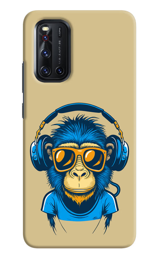 Monkey Headphone Vivo V19 Hard Case Back Cover by Casekaro