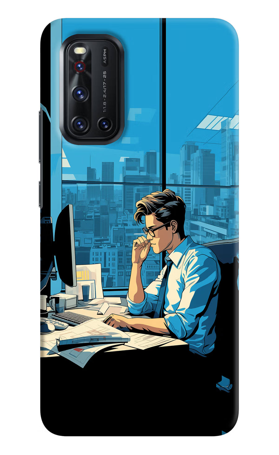 Focused Hustler (AI Generated) Vivo V19 Back Cover, Hard case