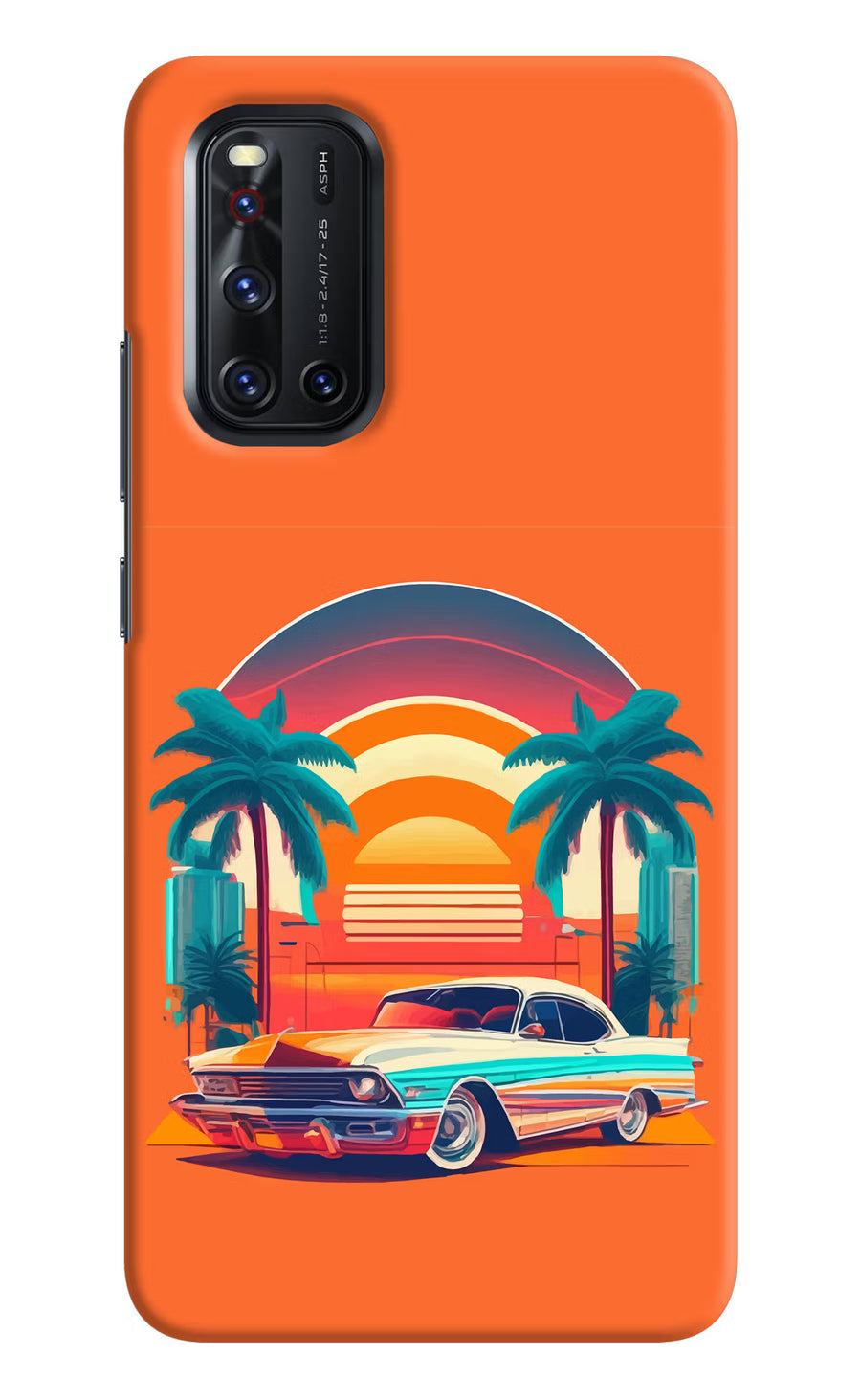 Palm Drive 80s Vivo V19 Back Cover, Hard case