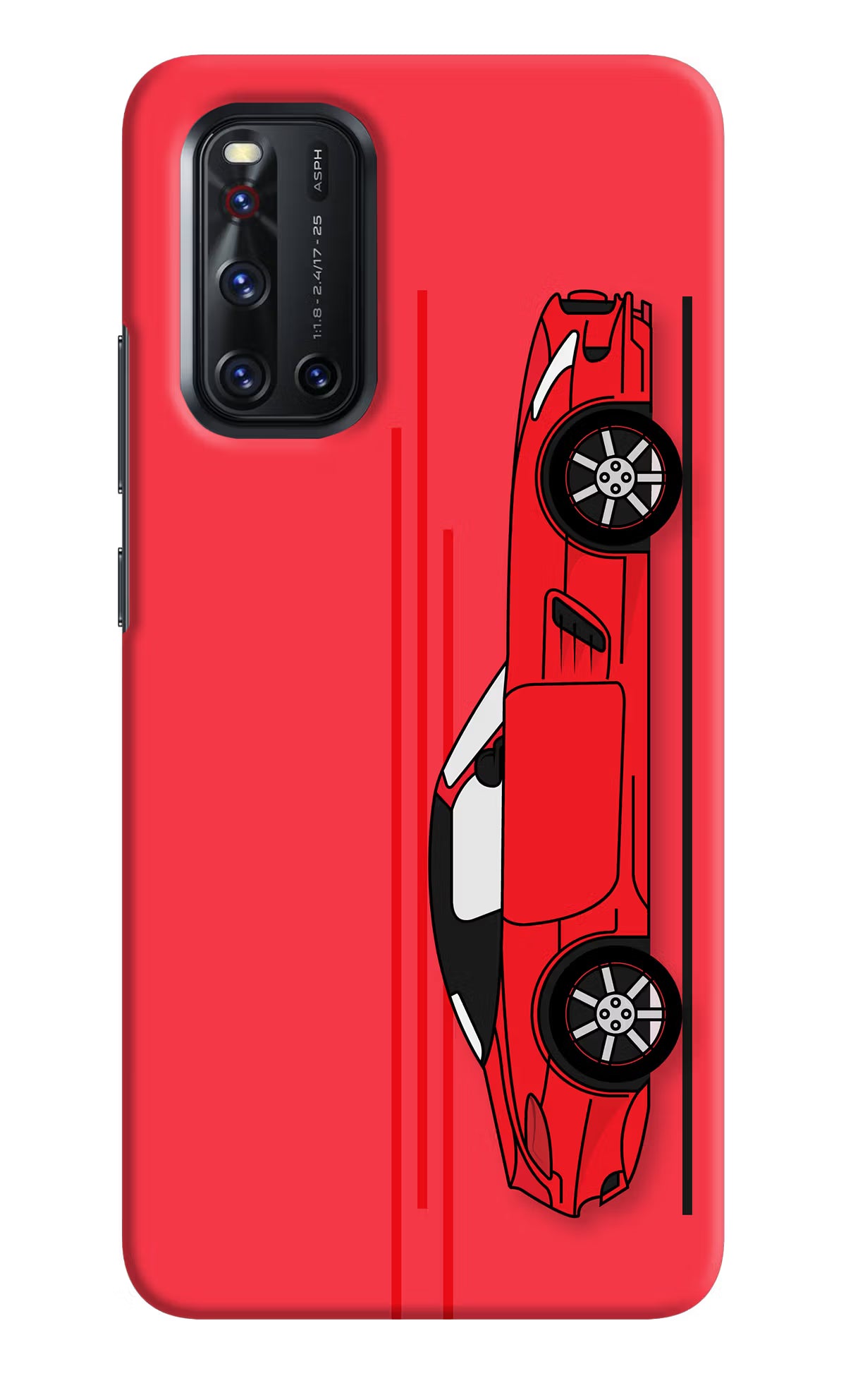 Red Velocity Vivo V19 Hard Case Back Cover by Casekaro