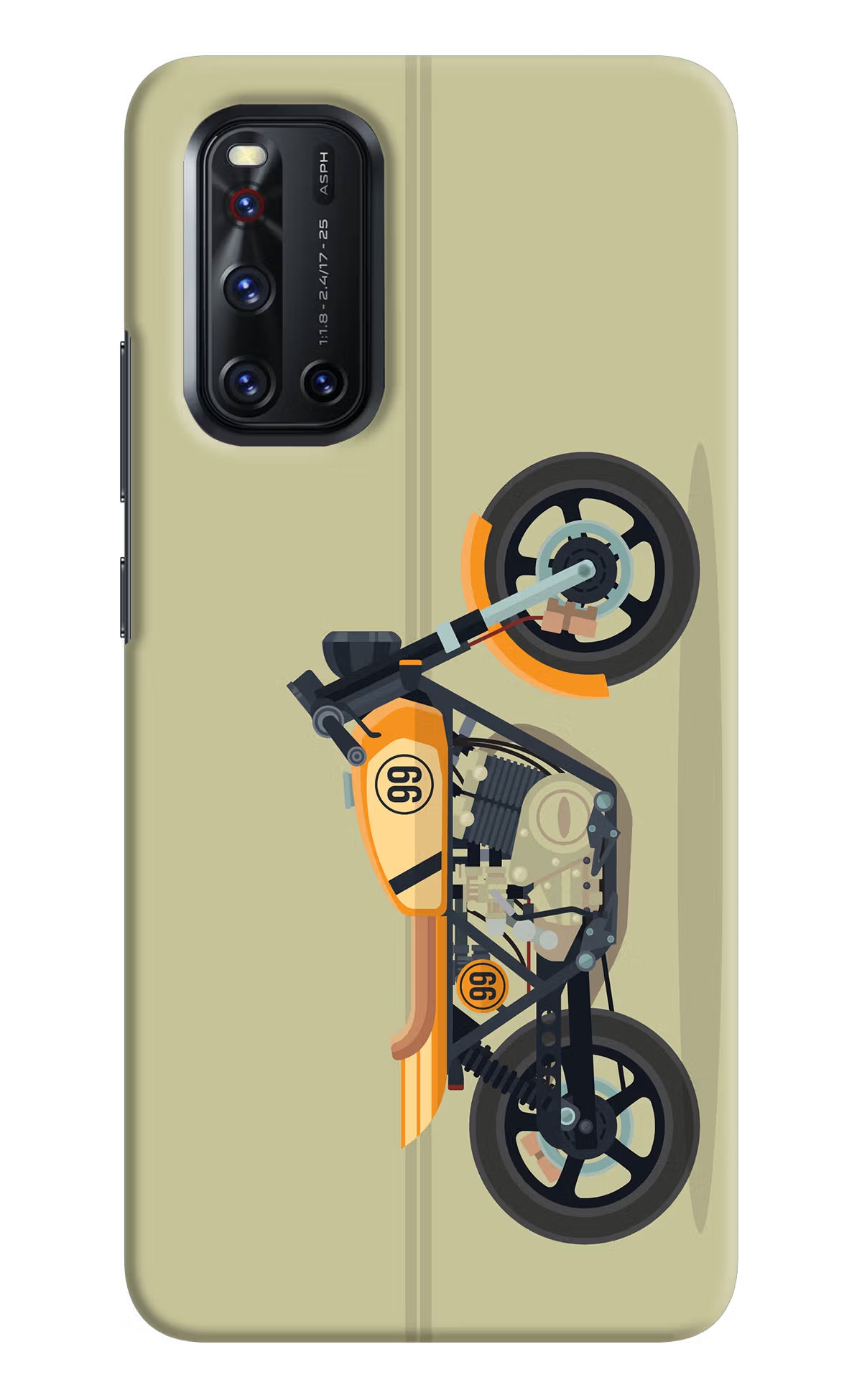 Vertical Speedster Vivo V19 Hard Case Back Cover by Casekaro