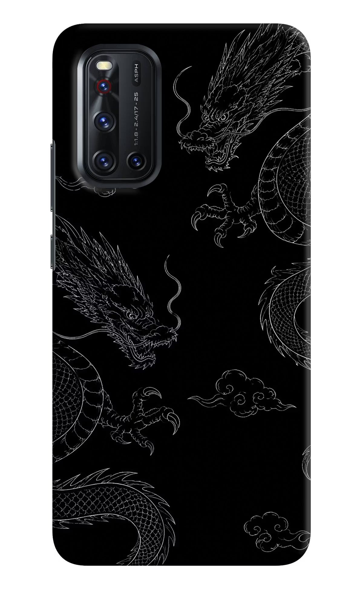 Twin Dragons Vivo V19 Hard Case Back Cover by Casekaro
