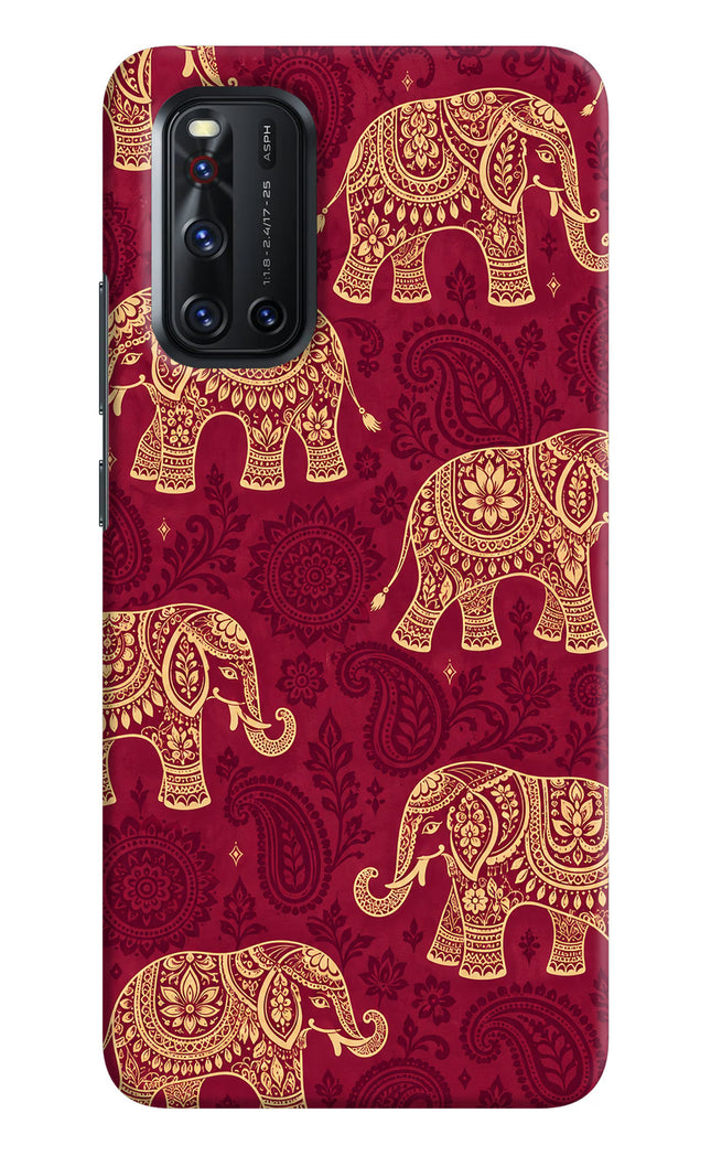 Maroon Elephant Vivo V19 Hard Case Back Cover by Casekaro
