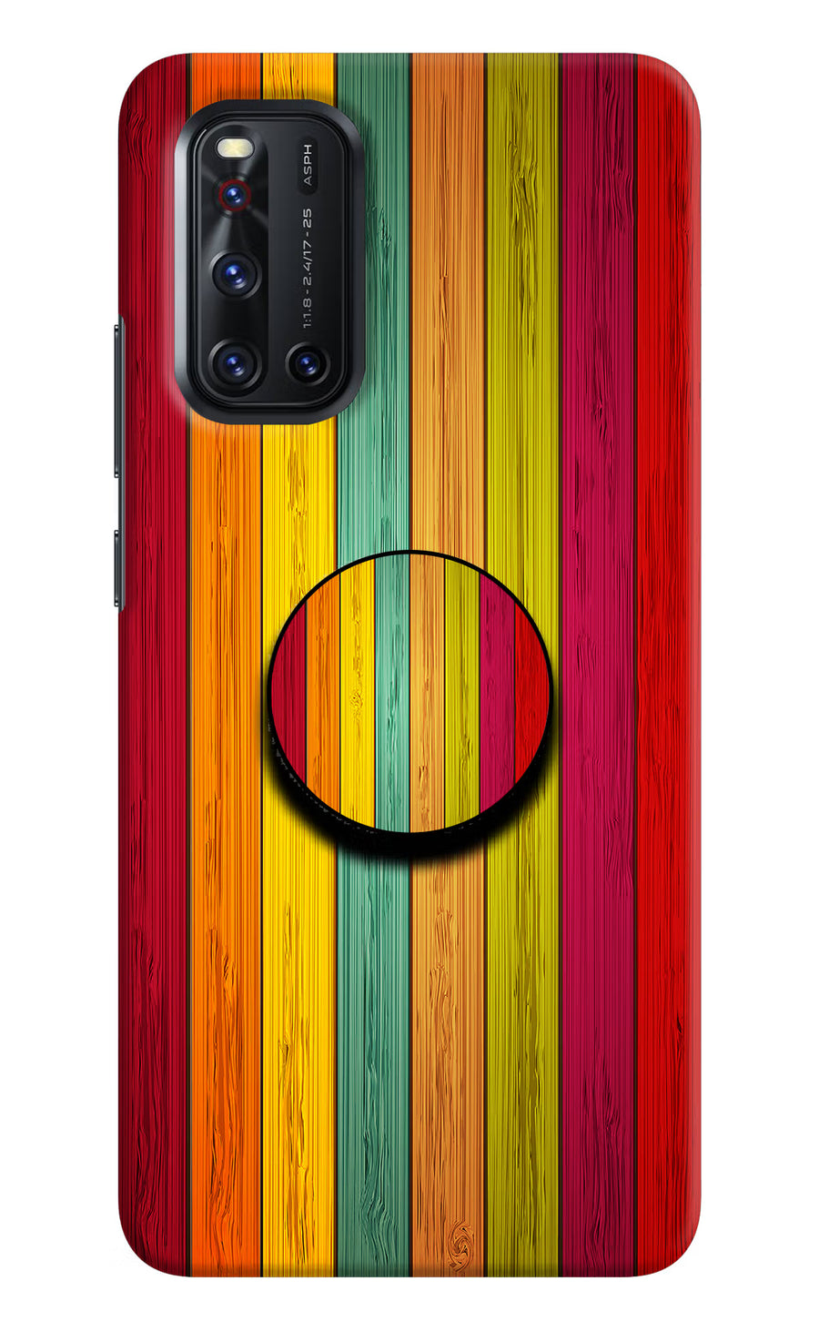 Multicolor Wooden Vivo V19 Pop Case, Hard case