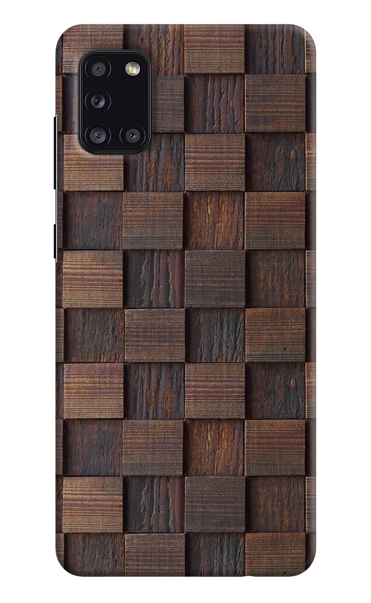 Wooden Cube Design Samsung A31 Hard Case Back Cover by Casekaro
