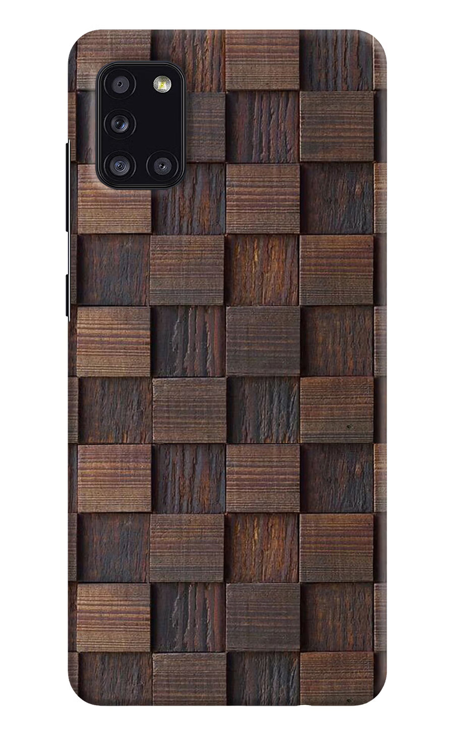 Wooden Cube Design Samsung A31 Back Cover, Hard case