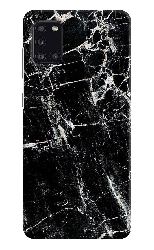 Black Marble Texture Samsung A31 Hard Case Back Cover by Casekaro