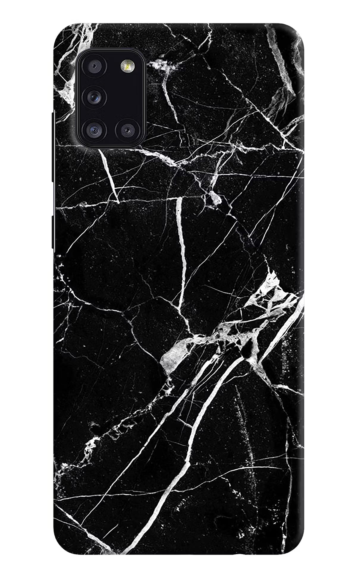 Black Marble Pattern Samsung A31 Hard Case Back Cover by Casekaro