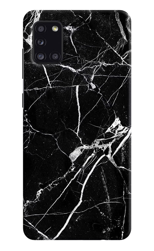 Black Marble Pattern Samsung A31 Hard Case Back Cover by Casekaro