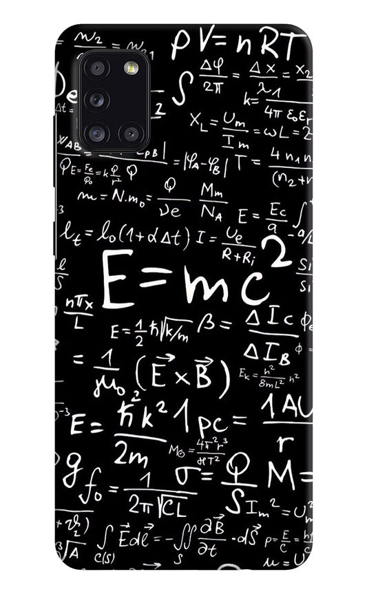 Physics Formula Samsung A31 Hard Case Back Cover by Casekaro