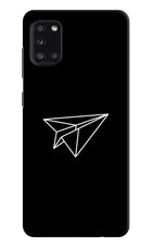 Paper Plane White Samsung A31 Hard Case Back Cover by Casekaro