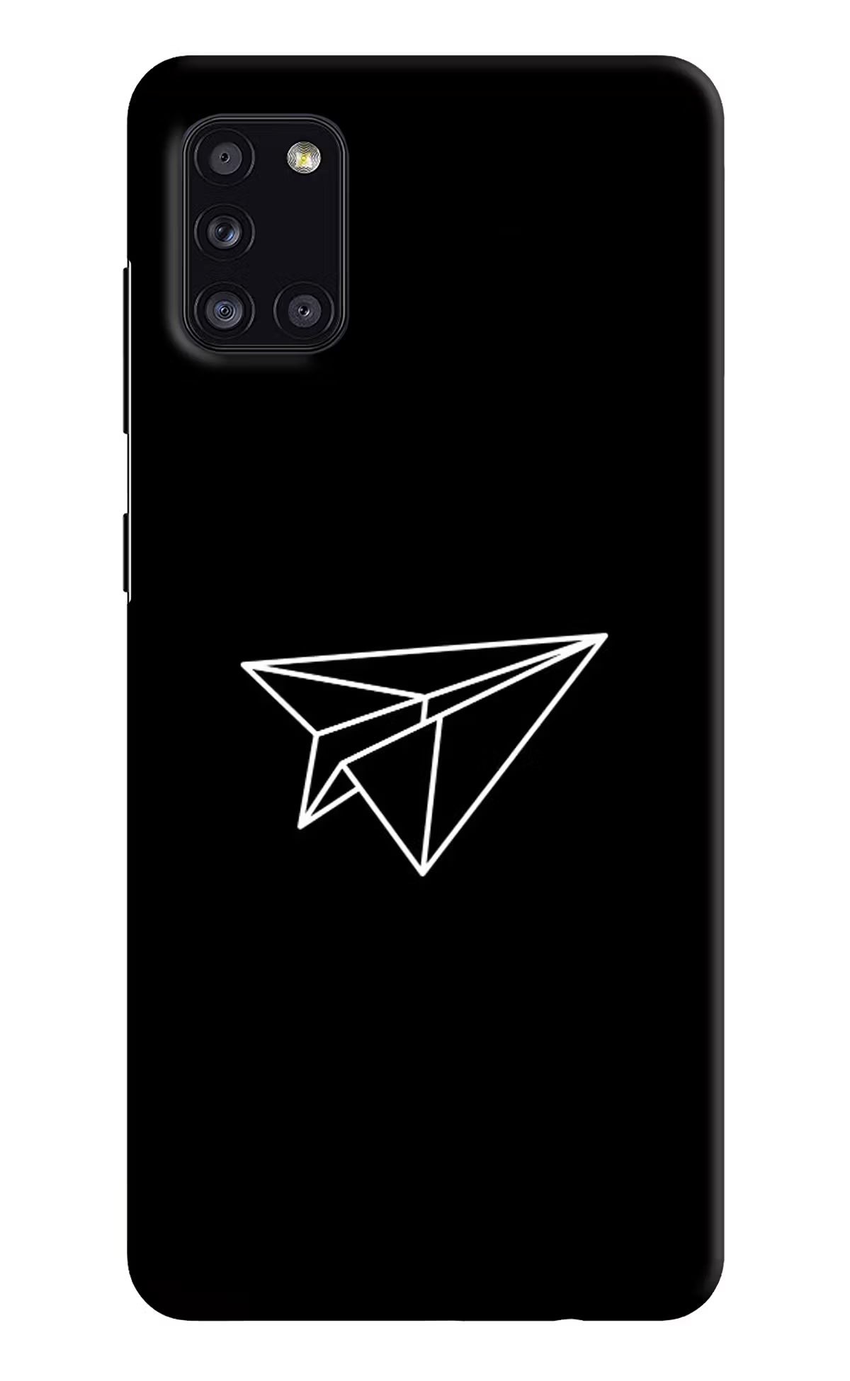 Paper Plane White Samsung A31 Hard Case Back Cover by Casekaro