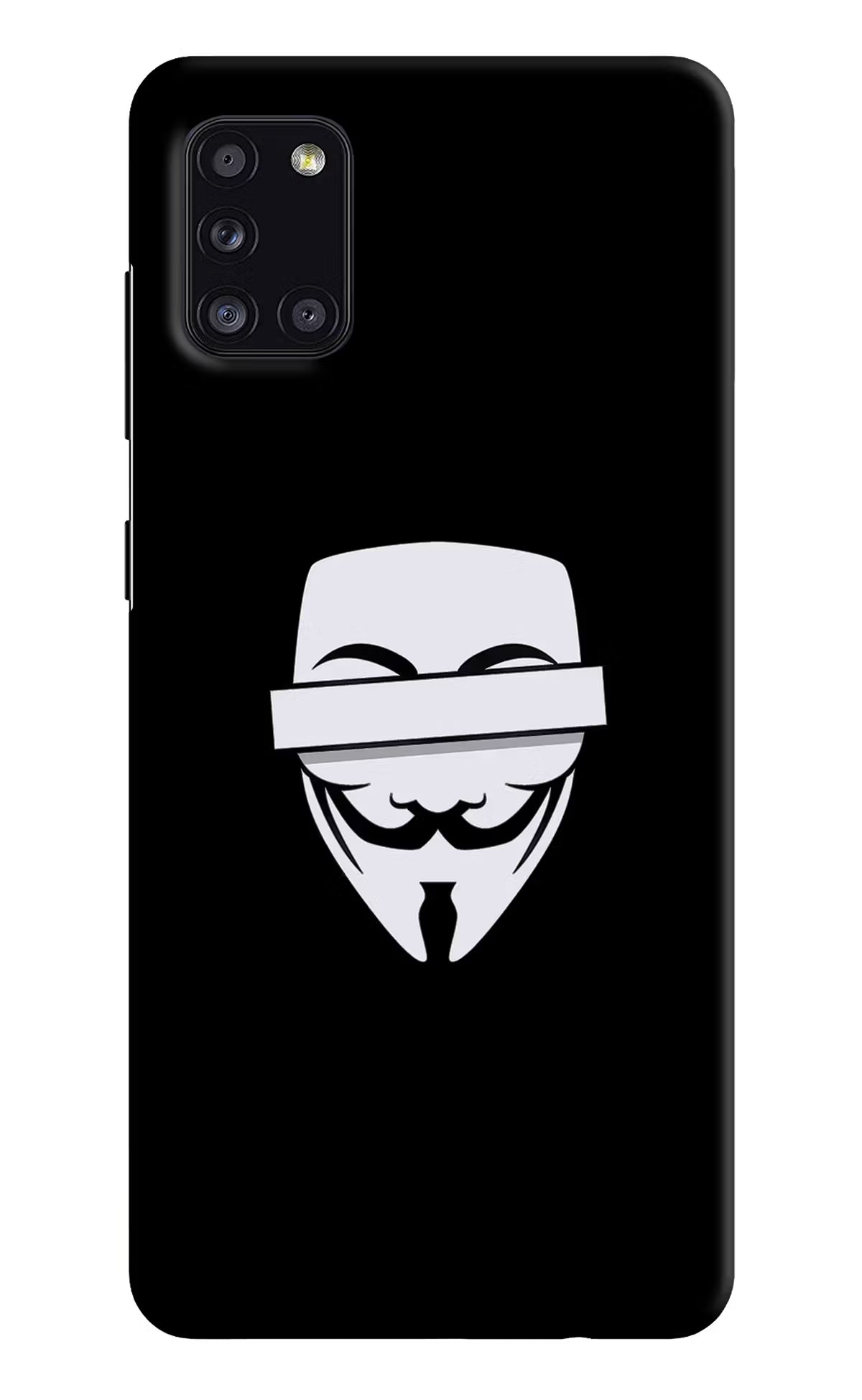 Anonymous Face Samsung A31 Hard Case Back Cover by Casekaro