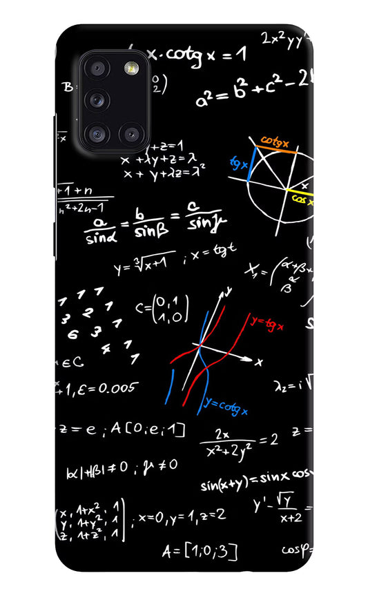 Mathematics Formula Samsung A31 Hard Case Back Cover by Casekaro