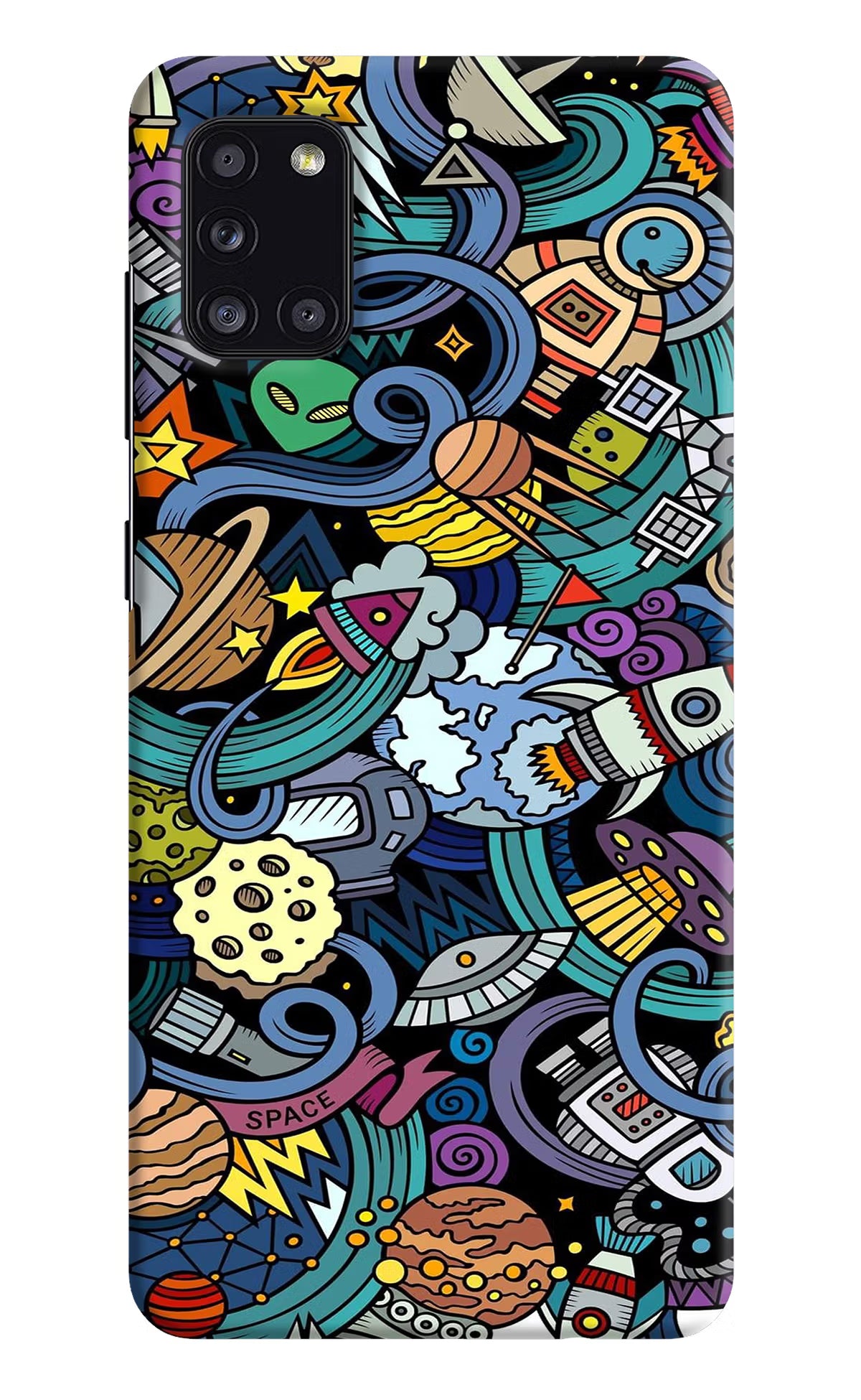 Space Abstract Samsung A31 Hard Case Back Cover by Casekaro